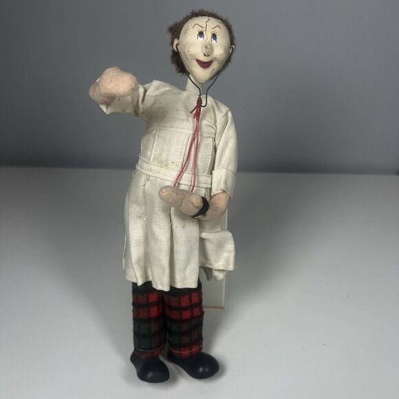 Rare Vintage Klumpe Roldan Doll Male Doctor In Lab Coat - Picture 1 of 8